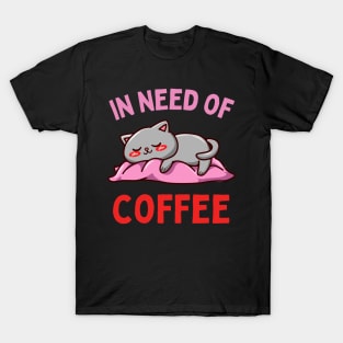 In need of coffee lover coffee addict Funny tired sleepy unicorn T-Shirt